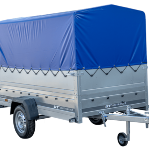 REMORQUE 264 KIPP AVEC ROUE JOCKEY, CÔTÉS RIDELLES SUPPLÉMENTAIRES, CHÂSSIS H-800 ET BACHE BLEUE