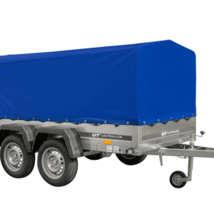 REMORQUE DE JARDIN UNITRAILER 264/2 KIPP AVEC ROUE DE SUPPORT, CHÂSSIS H-800 ET BACHE BLEUE