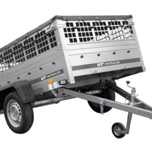 Remorque 200x125 UNITRAILER GARDEN 201 KIPP avec ridelles grillagées, châssis H-0 et bâche grise