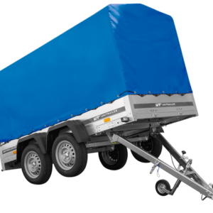 Remorque à deux essieux 264x125 UNITRAILER GARDEN TRAILER 264/2 KIPP avec châssis H-1100 et bâche bleue
