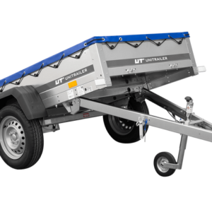 Remorque légère 200x106 UNITRAILER GARDEN 200 KIPP avec châssis H-0 et bâche bleue