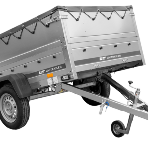Remorque légère 200x125 UNITRAILER GARDEN 201 KIPP avec ridelles supplémentaires, châssis H-0 et bâche grise