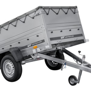 Remorque mono-essieu 200x106 UNITRAILER GARDEN 200 KIPP avec ridelles BIS, châssis H-0 et bâche grise