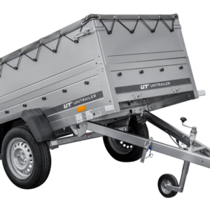 Remorque porte-voitures 200x106 UNITRAILER GARDEN 200 KIPP avec côtés BIS et bâche grise