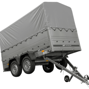 Remorque voiture 2 essieux UNITRAILER GARDEN TRAILER 264/2 KIPP avec roue jockey, côtés ridelles supplémentaires, châssis h-800 et bâche grise